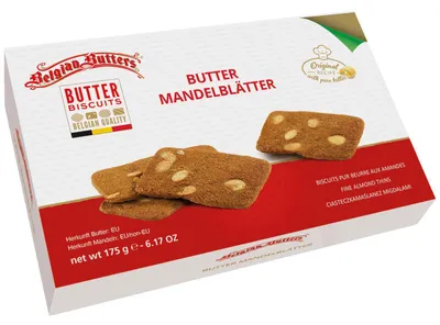 Produktbild von Belgian Butters Butter Mandelblätter 175g