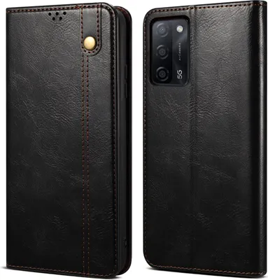 Produktbild von OPPO A55 5G Hülle, Leder Flip Brieftasche Schutzhülle für OPPO A55 5G Schwarz