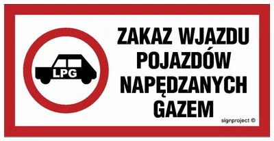 Zdjęcie produktu dla SA048 Zakaz wjazdu pojazdów napędzanych gazem