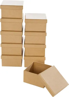 Zdjęcie produktu dla Pudełko kwadratowe naturalne 7,5 x 7,5 x 4,5 cm - do przechowywania