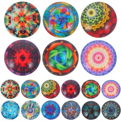 Productafbeelding van Transparante sierstenen, verpakking van 100 stuks - Halfronde cabochons - Veelkleurig - Duurzaam - Afmetingen 1x1x0,3 cm - Cabochons