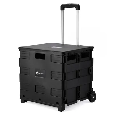 Produktbild von Packaway XL Faltbarer Einkaufstrolley, Einkaufskorb mit Deckel 50 Liter - Schwarz