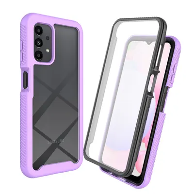 Immagine prodotto di Custodia per Samsung Galaxy A13 4G, paraurti con protezione dello schermo integrata a 360° Custodia protettiva per tutto il corpo Viola