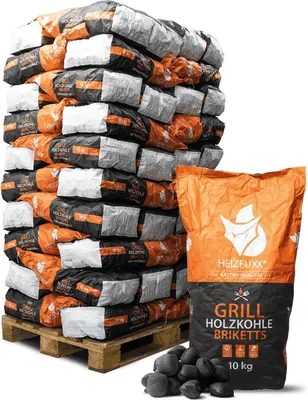Produktbild von Heizfuxx Grillbriketts 10kg x 60 Sack 600kg Palette