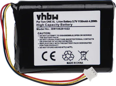 Produktbild von vhbw Akku kompatibel mit TomTom One XL, V2/V3 GPS Navigation Navi (1150 mAh, 3,7 V, Li-Ion)