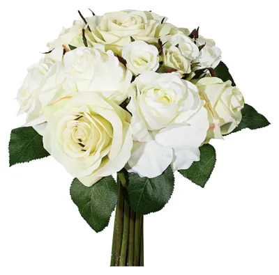 Produktbild von Kunstblume, ROSENBOUQUET, 30cm. CREME