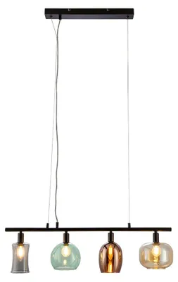 Produktbild von LED Hängeleuchte, Metall, Schwarz, 4-flammig, Höhenverstellbar
