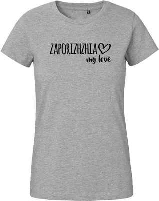 Produktbild von Huuraa Damen T-Shirt Zaporizhzhia my love S Sport Grey Bio Baumwolle Fairtrade Damenshirt Geschenkidee