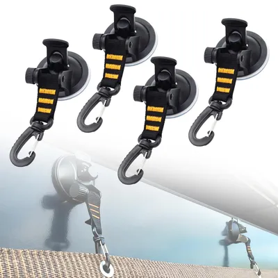 Productafbeelding van 4 Stuks Zuignap Haken voor Camping en Tent