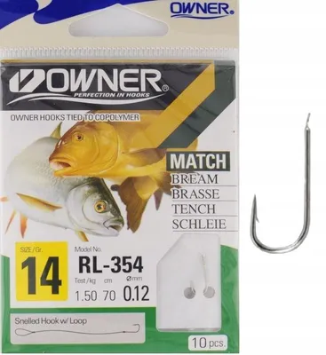 Produktbild von Owner RL-354 Haken mit Vorfach für Weißfisch Größe 14