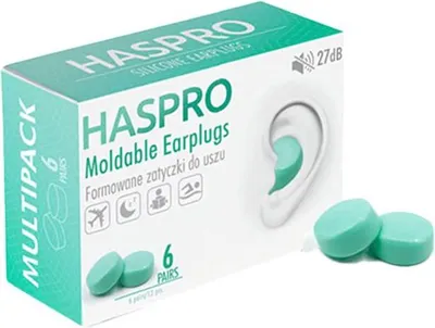 Produktbild von Haspro EPUM-2 formbare Ohrstöpsel, 6 Paar, grün