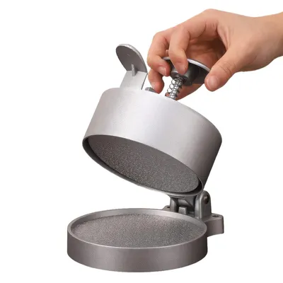 Produktbild von Burgerpresse Aluminiumlegierung 12,5 cm Patty Maker manuell einstellbare Dicke Fleischpresse Küchenhelfer