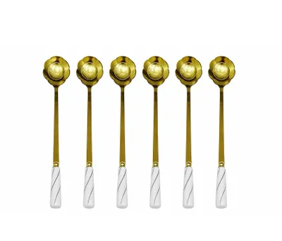 Produktbild von 6-teiliges Set Longdrink-Löffel aus hochwertigem Edelstahl