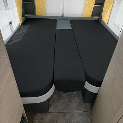 Produktbild von Erwin Müller Spannbettlaken 3er-Set für Wohnmobil/Wohnwagen Heckbett anthrazit 70x190 cm - 85x210 cm (2x) + 35x130-50x145