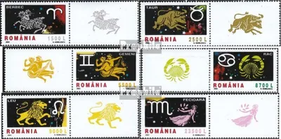 Produktbild von Briefmarken Rumänien 2002 Mi 5628-5633 mit Zierfeld (kompl.Ausg.) postfrisch Tierkreiszeichen