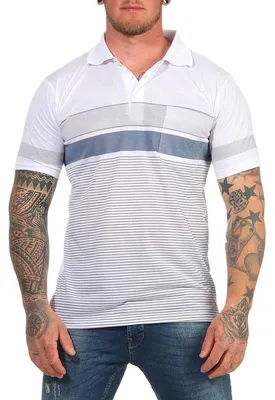 Produktbild von Herren Polo-Shirt mit Brusttasche ; Weiß M/50