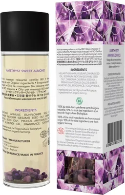 Produktbild von AMETHYST SWEET ALMOND Bio-Massageöl mit Steinen 100 ml
