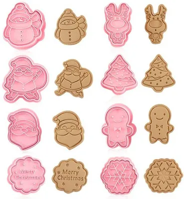 Produktbild von Weihnachtsplätzchenausstecher, Weihnachtsplätzchenausstecher, 8-teiliges Set Weihnachtsplätzchenausstecher, Plätzchenausstecher für Kinder, Fondant-Plätzchenausstecher, Plätzchenausstecher, Plätzchenbackform, Backzubehör für Kinder