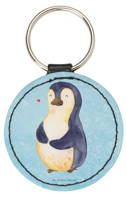 Produktbild von Mr. & Mrs. Panda Anhänger Pinguin Diät - Eisblau - Geschenk, Taschenbaumler, schlüsselanhänger motiv, Pinguine, Taschenanhänger, Bunt, Abnehmen, glücklich