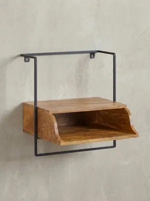 Produktbild von Wandkonsole, Mango-Holz, Industrial-Stil, Boxspringbetten. 44x35x45 cm | Kadima Design