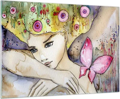 Produktbild von Bilder auf glas - Frau modern - 100x70cm - Glasbilder - Wandbilder - Bilder - Kunstdruck - zum Aufhängen bereit - Wanddekoration aus Glas - Glas Bilder - Wandbild auf Glas - Einteilig - GAA100x70-3554