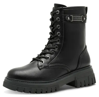 Produktbild von s.Oliver Damen Stiefeletten zum Schnüren mit Reißverschluss, Schwarz (Black), 39
