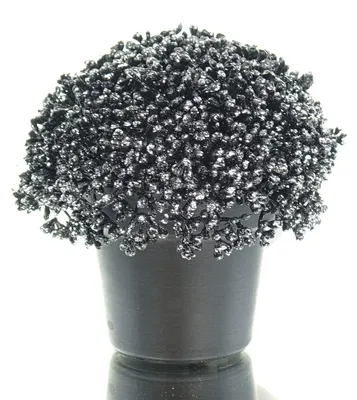Produktbild von GASPER Weihnachtsdeko Sedumtopf Schwarz geeist Ø 11,5 cm - Kunstpflanzen