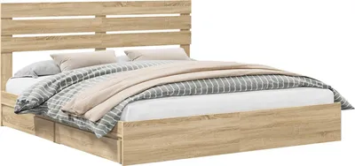 Obrázok produktu pre vidaXL Úložná posteľ Sonoma dub 180 x 200 cm materiál na báze dreva