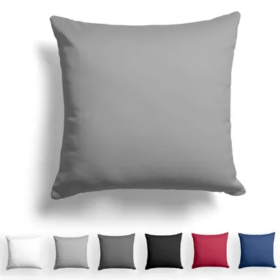 Produktbild von Mako Satin-Kissenbezug 50 x 50 cm - 100 % Baumwolle mit Reißverschluss, superweicher Kissenbezug,  Standard , grau, nur Kissenbezug.