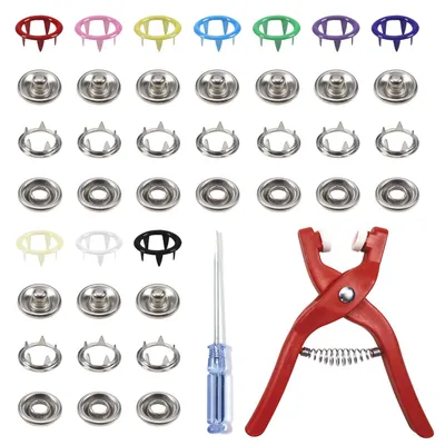 Druckknopf-Set 200 Stück 9,5 mm 10 Farben mit Zange