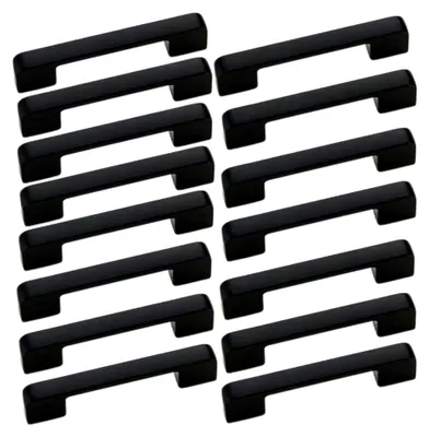 Produktbild von 15 Stück schwarze Küchenschrankgriffe aus Aluminiumlegierung, 96 mm Lochabstand