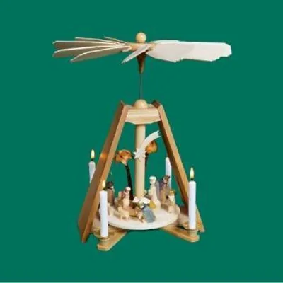 Produktbild von Tischpyramide Christi Geburt geschnitzt Höhe 32cm NEU