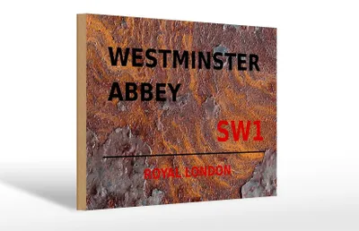Produktbild von Holzschild London 30x20cm Royal Westminster Abbey SW1