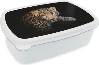Produktbild von KitchenYeah® Lunchbox Brotzeit Brotdose 17x11 cm Panther - Schwarz - Tiere Kinder Brotzeitdose - Lunch Box - Kinder - Sandwich-Box - Schulbox - Lunch Boxen