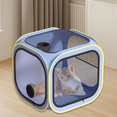 Produktbild von Haustiertrocknung aus PVC-Oxford-Gewebe, 50 x 50 x 50 cm, faltbarer Käfig für Hunde- und Katzentrockner mit Funktion gegen lose Haare