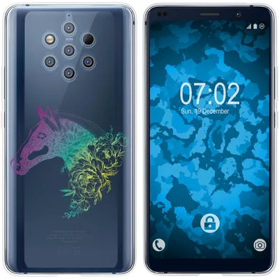 Produktbild von PhoneNatic Case kompatibel mit  Nokia 9 PureView Silikon-Hülle Floral Pferd M5-4