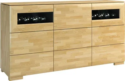Produktbild von Anrichte, Küchenschrank - Farbe: Eiche / Schwarz