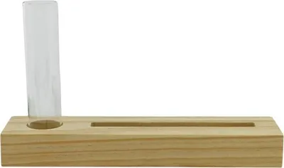 Imagen del producto de Soporte de madera con un pequeño recipiente para colocar una bolsita de aroma