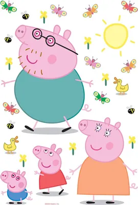 Produktbild von Sanders & Sanders Wandtattoo Peppa Wutz Multicolor - 601348 - 65 x 42.5 cm