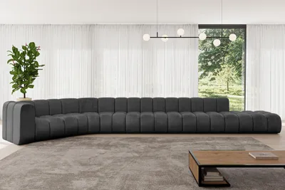 Produktbild von ALTDECOR Modulares Sofa Ecksofa in L-Form - Tilmo-L3 - 581x194x70 cm Schwarz - Corner modular Sofa Eckcouch Couch Wohnlandschaft Cauchsofa Bodensofa Polstersofa
