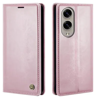 Produktbild von Handyhülle für Samsung Galaxy S25 Edge Kunstleder Klapphülle Vintage Cover Hülle RFID Schutz Case Kartenfach Farbe: Rosa