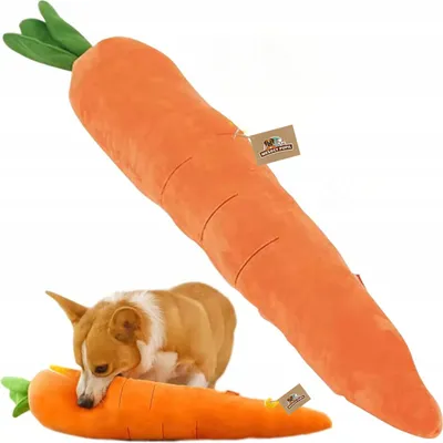 Produktbild von MEGA GIGA lange Karotte Hundespielzeug mit Quietscher 75cm XXXL größte