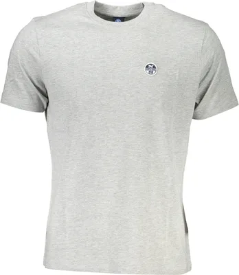 Produktbild von Graues Herren T-Shirt mit Rundhals und Logo-Applikation Kurzarm