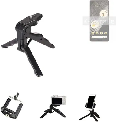 Produktbild von K-S-Trade Stativ Tisch-Ständer Dreibein Handy-Stativ Ständer kompatibel mit Google Pixel 7 Pro Mini-Stativ Smartphone Tripod Handy-Stativ aus