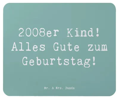 Produktbild von Mr. & Mrs. Panda Mouse Pad Spruch 2008 Geburtstag - Meeresbrise - Geschenk, Geburtstagsgruß, mousematte, Geburtstagsmotto, computer mauspad, laptop, Geboren am, Mousepad