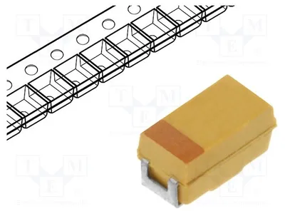 Zdjęcie produktu dla 10 sztuk kondensatorów: tantalowo-polimerowych, seria 1206, napięcie 10VDC, pojemność 10uF, producent: A, ESR: 300mΩ, oznaczenie: TCJA106M010R0300