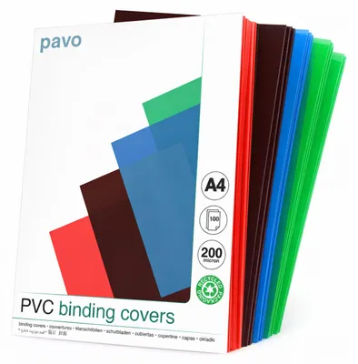 Immagine prodotto di copertina pavo, DIN A4, PVC, colori assortiti, 0,20 mm