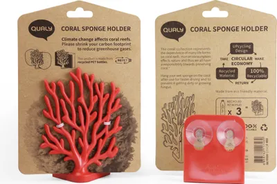 Produktbild von QUALY Schwammhalter Spülbecken Organizer Schwamm Kunststoff Rot Coral
