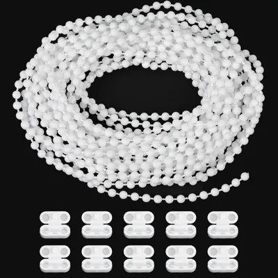 Rollladenkordel 6 m mit 10 Verbindern, 4,5 mm, weiß, Kunststoff