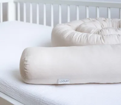 Nestchenschlange 100% BEIGE Baumwolle Multifunktion PREMIUM Bettschlange